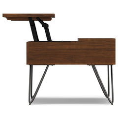 Coffee Table, Lift Top, Walnut Veneer with Black Metal Base