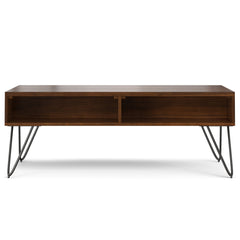 Coffee Table, Lift Top, Walnut Veneer with Black Metal Base