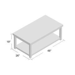Coffee Table, Light Tan Marble Top with Espresso Base