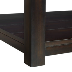 Coffee Table, Light Tan Marble Top with Espresso Base