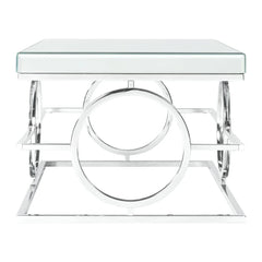 Coffee Table, Mirrored Glass Top, Chrome Base