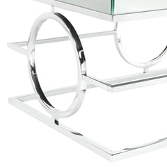 Coffee Table, Mirrored Glass Top, Chrome Base