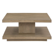 Coffee Table, Oak with Storage Shelf and Casters