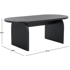 Coffee Table, Oval, Manufactured Wood, Black