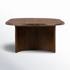 Coffee Table, Oval Solid Acacia Wood, Seasoned Brown Finish