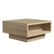 Coffee Table, Pedestal Base, Manufactured Wood, Oak