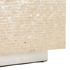 Coffee Table, Rectangular Mother of Pearl Shell with Natural Top