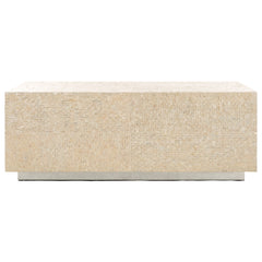 Coffee Table, Rectangular Mother of Pearl Shell with Natural Top