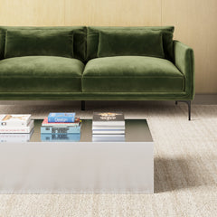 Coffee Table, Rectangular Steel, 47 Inch Wide, Gray