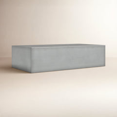 Coffee Table, Rectangular Steel, 47 Inch Wide, Gray
