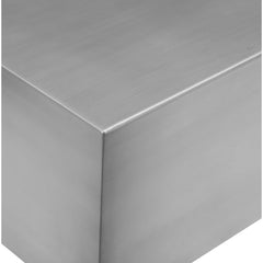 Coffee Table, Rectangular Steel, 47 Inch Wide, Gray