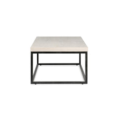 Coffee Table, Rectangular, White Wash Laminate Top with Black Iron Base