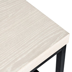Coffee Table, Rectangular, White Wash Laminate Top with Black Iron Base