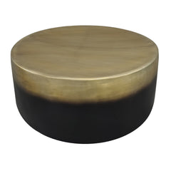 Coffee Table, Round Aluminum with Antique Brass and Black Finish