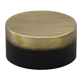 Coffee Table, Round Aluminum with Antique Brass and Black Finish
