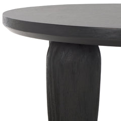 Coffee Table, Round, Black with Manufactured and Solid Wood