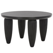 Coffee Table, Round, Black with Manufactured and Solid Wood