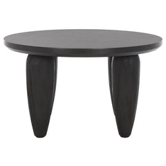 Coffee Table, Round, Black with Manufactured and Solid Wood
