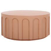 Coffee Table, Round Concrete Drum, 30-Inch, Terracotta