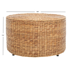 Coffee Table, Round, Natural Water Hyacinth Top