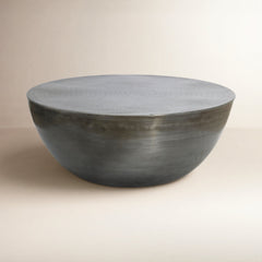 Coffee Table, Round Solid Iron in Antique Nickel