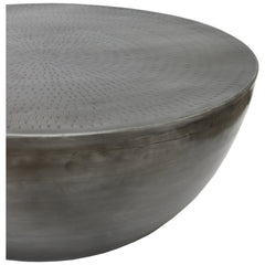 Coffee Table, Round Solid Iron in Antique Nickel