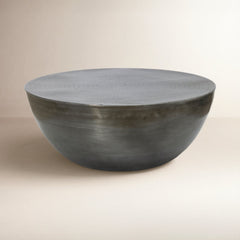 Coffee Table, Round Solid Iron in Antique Nickel