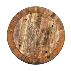 Coffee Table, Round Solid Mango Wood in Dark Brown