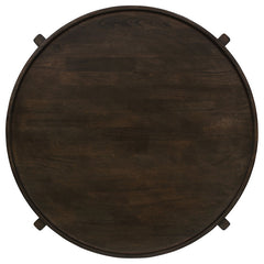 Coffee Table, Round Solid Rubberwood with Brown Finish