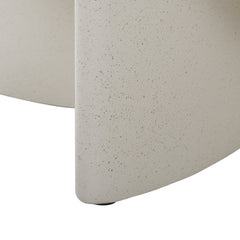 Coffee Table, Round Stone Top with White Pedestal Base