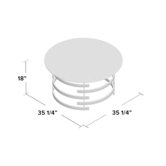 Coffee Table, Round Tempered Glass Top with Chrome Iron Frame