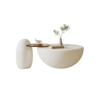 Coffee Table Set, White, Manufactured Wood and Tempered Glass
