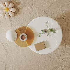 Coffee Table Set, White, Manufactured Wood and Tempered Glass