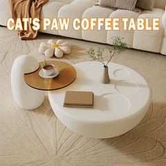 Coffee Table Set, White, Manufactured Wood and Tempered Glass
