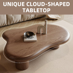 Coffee Table, Solid and Manufactured Wood with Three Legs, Brown