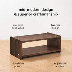 Coffee Table, Solid Mango Wood, Espresso Finish