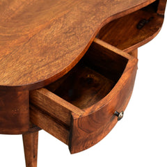 Coffee Table, Solid Mango Wood with Drawer and Open Shelf