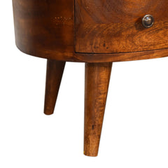 Coffee Table, Solid Mango Wood with Drawer and Open Shelf