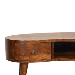Coffee Table, Solid Mango Wood with Drawer and Open Shelf