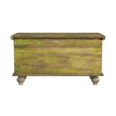Coffee Table, Solid Mango Wood with Lockable Storage, Green and Brown