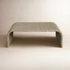 Coffee Table, Solid Mango Wood with Sled Base in Natural