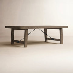 Coffee Table, Solid Pine Top, Distressed Brown