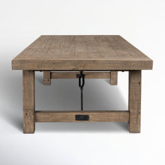 Coffee Table, Solid Pine Top, Distressed Brown