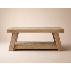 Coffee Table, Solid Reclaimed Wood, 40 Inch, Natural