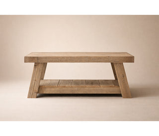 Coffee Table, Solid Reclaimed Wood, 40 Inch, Natural
