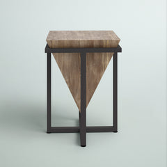 Coffee Table, Solid Wood Top, Gray Wash and Black Iron Base
