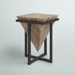 Coffee Table, Solid Wood Top, Gray Wash and Black Iron Base