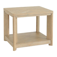 Coffee Table, Solid Wood with Lower Shelf in Beige