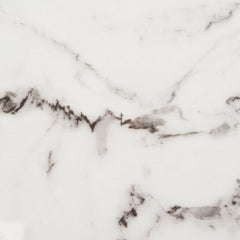 Coffee Table, White Faux Marble Top with Black Iron Base