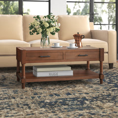 Coffee Table with 2 Drawers in Brown